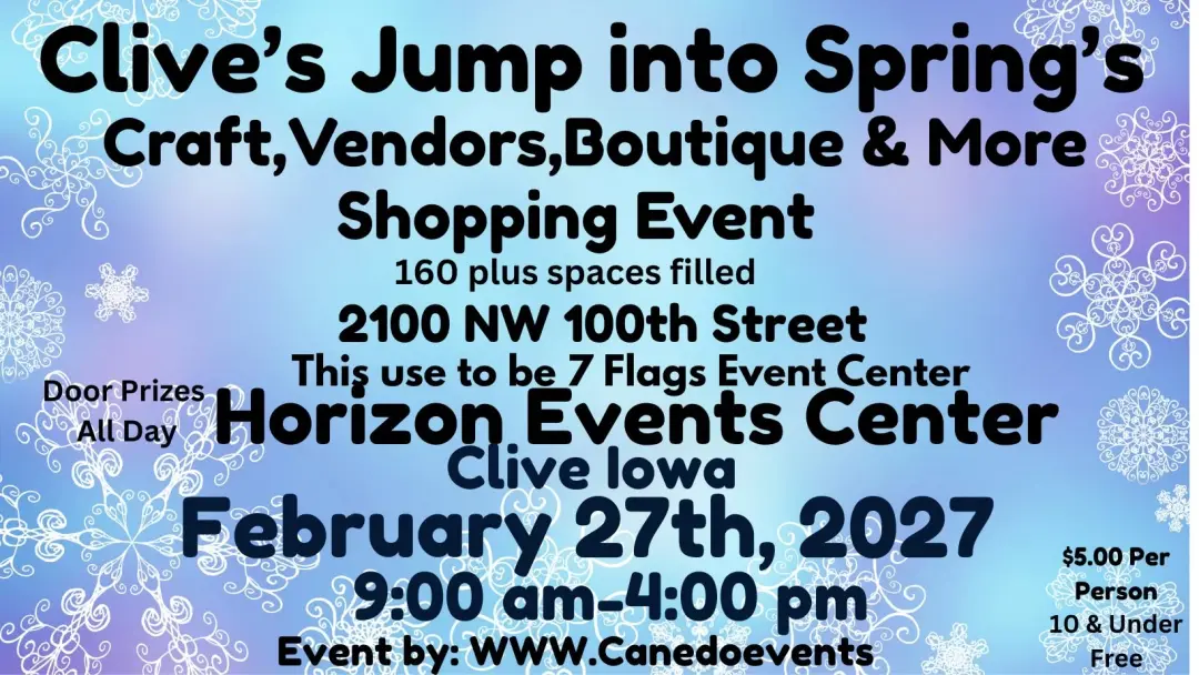 Clive's Jump into Spring Craft,Vendors, Boutiques and More Shopping Event