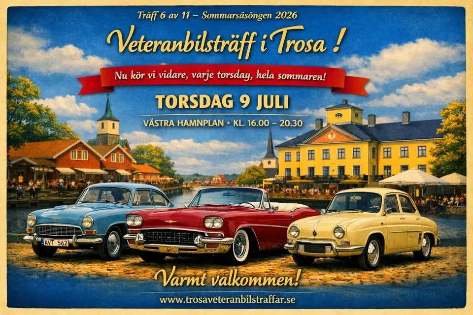 Trosa Veteranbilsträffar 2026! Träff 6 av 11