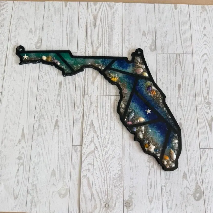 Faux Stain Glass Resin Art $45