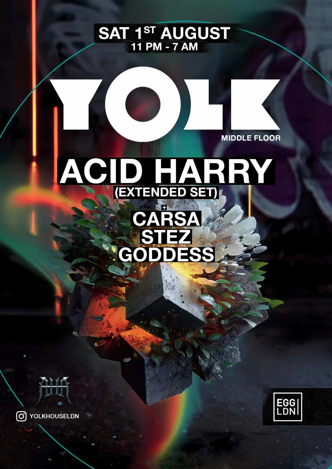 YOLK: *special* ACID HARRY (House + Tech-House) at EGG LDN