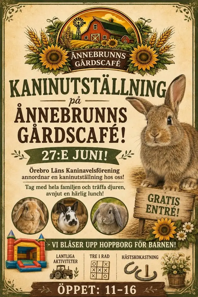 Kaninutställning på Ånnebrunns Gårdscafé 