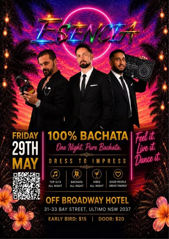 FRIDAY 29th May 🌺 ESENCIA 🌴Dress To Impress 100% BACHATA NIGHT at Off Broadway Hotel 