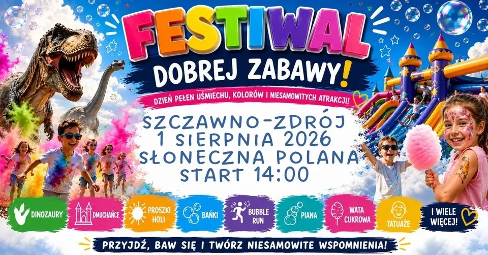 🎉Festiwal Dobrej Zabawy w Szczawnie-Zdrój!💥WSTĘP BEZPŁATNY!💥