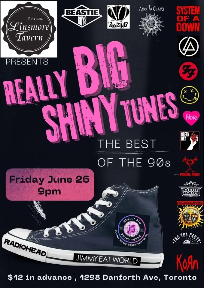 Really Big Shiny Tunes brings the 90’s back to the Linsmore Tavern!