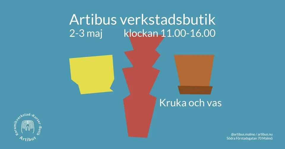 Butiksöppning i Artibus keramikverkstad: maj