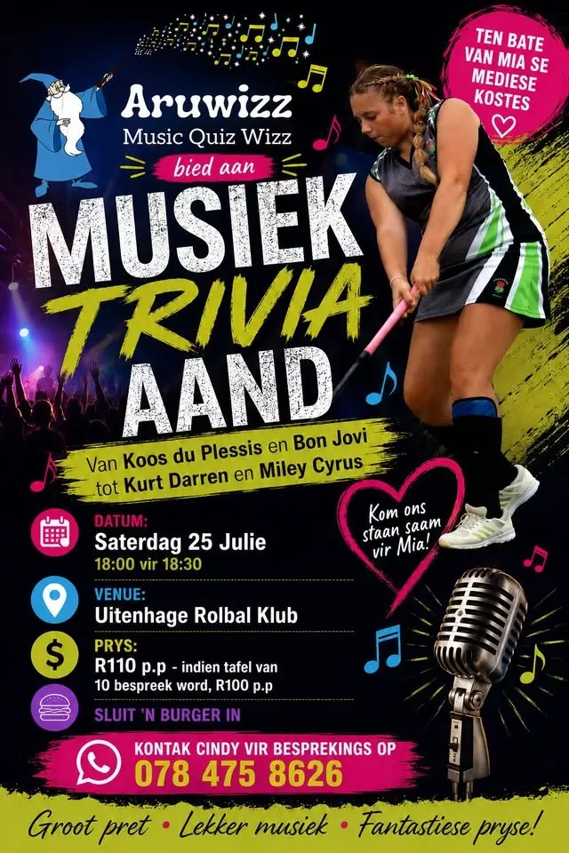 Musiek Trivia Aand vir Mia se Mediese Omkostes