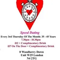 Speed Dating. 35 -  45 years. Thursdays