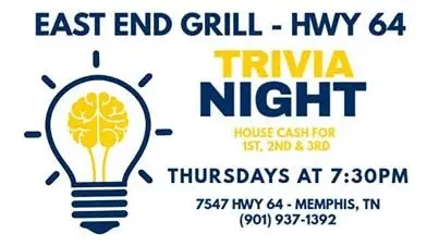 Thursdays Team Trivia at East End Grill Hwy 64! (7:30pm)
