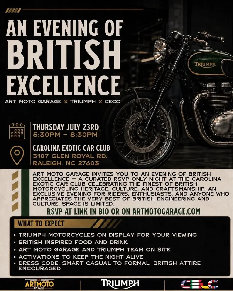 An Evening of British Excellence | Art Moto X Triumph X CECC