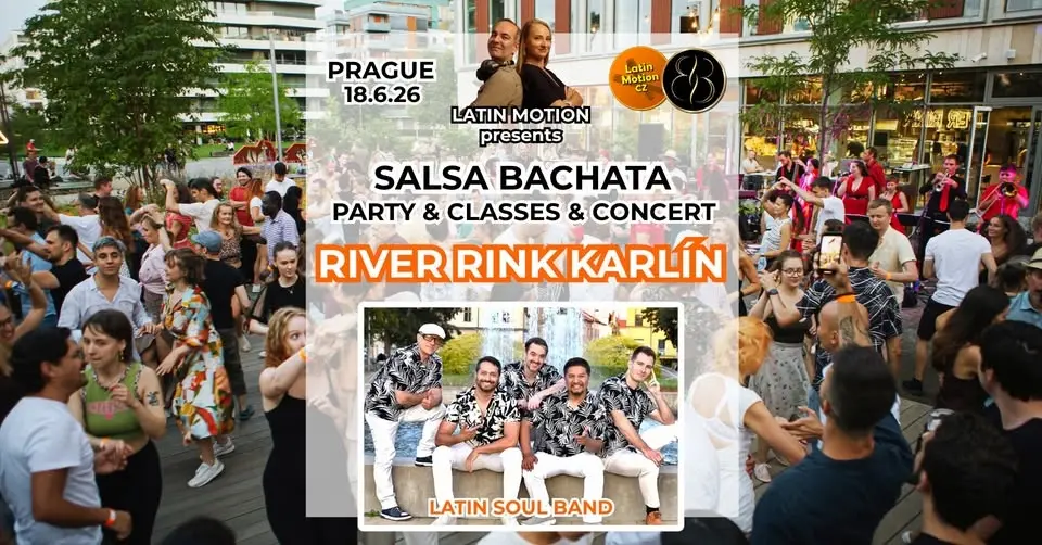 Salsa a bachata open air v River Rink Karlín - s KONCERTEM 🪇
