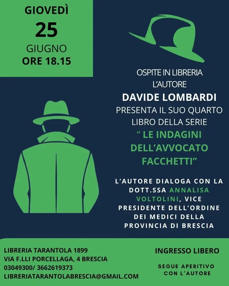 Presentazione del libro "Strade. La quarta indagine dell'avvocato Facchetti" di Davide Lombardi
