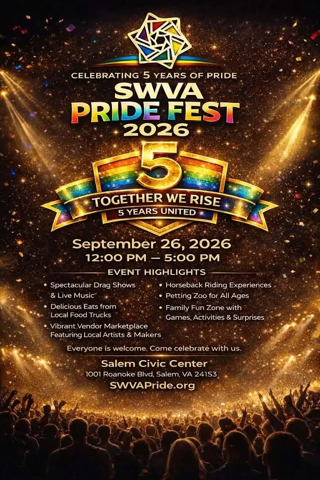 SWVA Pride Fest 2026 - "Celebrating 5 Years of Pride"