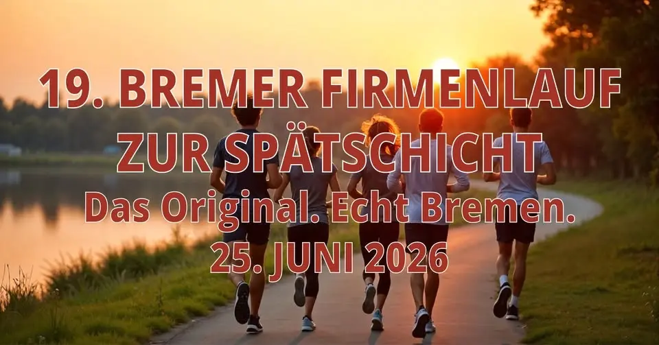 19. BREMER FIRMENLAUF ZUR SPÄTSCHICHT Das Original. Echt Bremen. 25. JUNI 2026