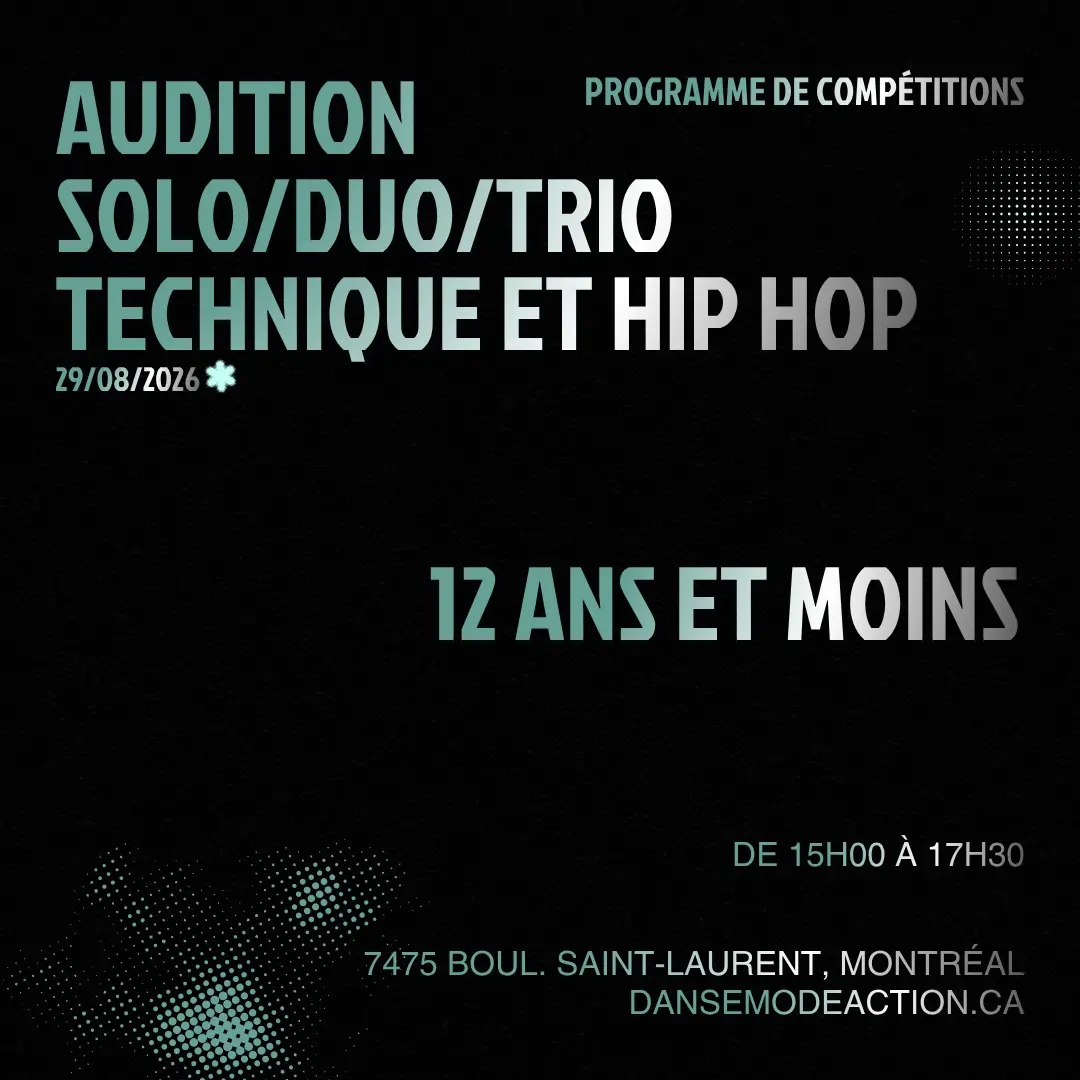 Audition Solo/Duo/Trio 12 ans et moins