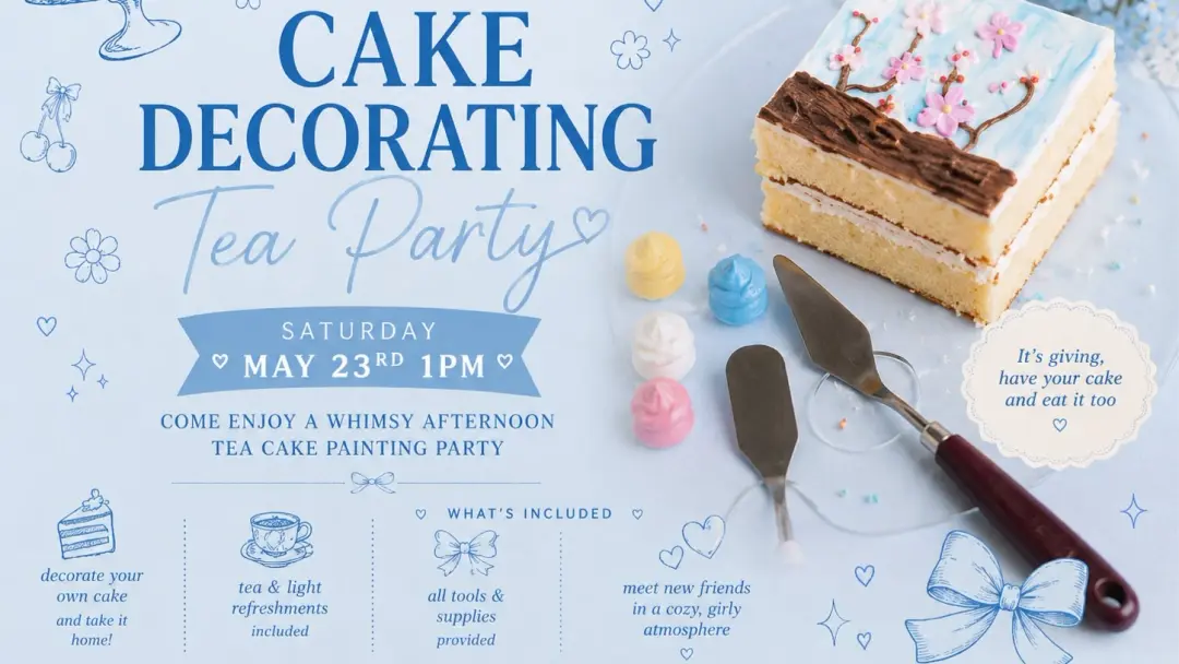 🎀 Women's Cake Decorating Tea Party 🍰 🫖 💖