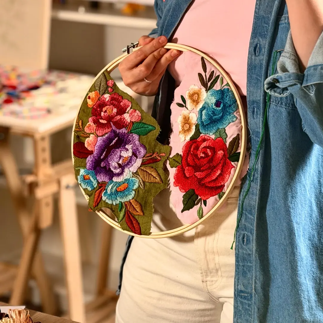 Taller de Bordado - tecnica pintura con hilos