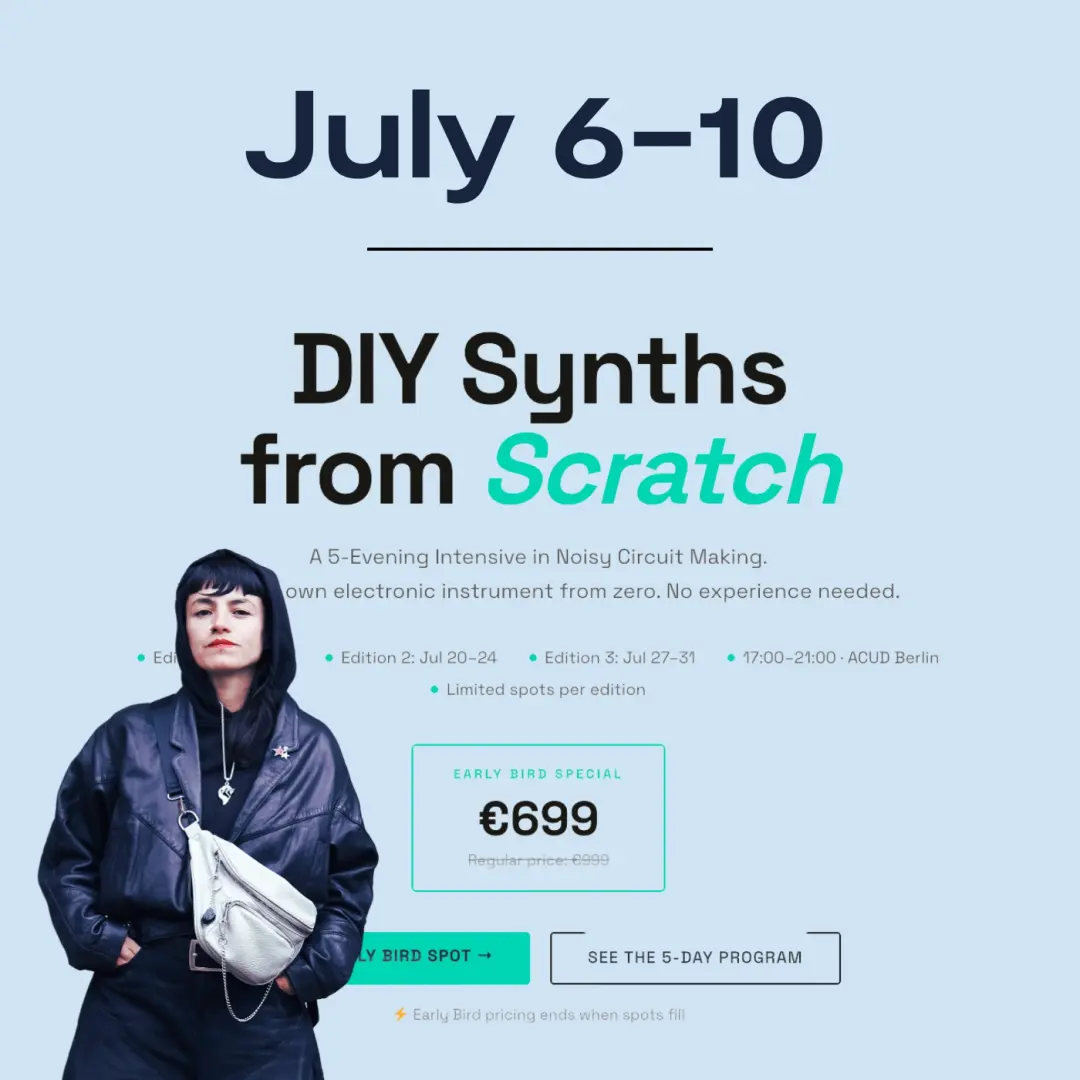 5-evening hands-on DIY Synth Making workshop ending with a live performance at ACUD Club