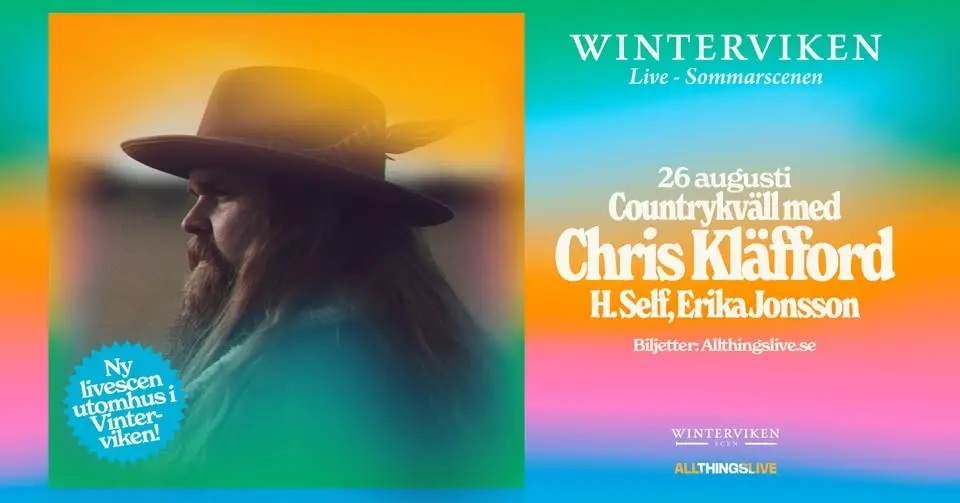 26/8 - Countrykväll med Chris Kläfford, H.Self, Erika Jonsson (Winterviken Live)