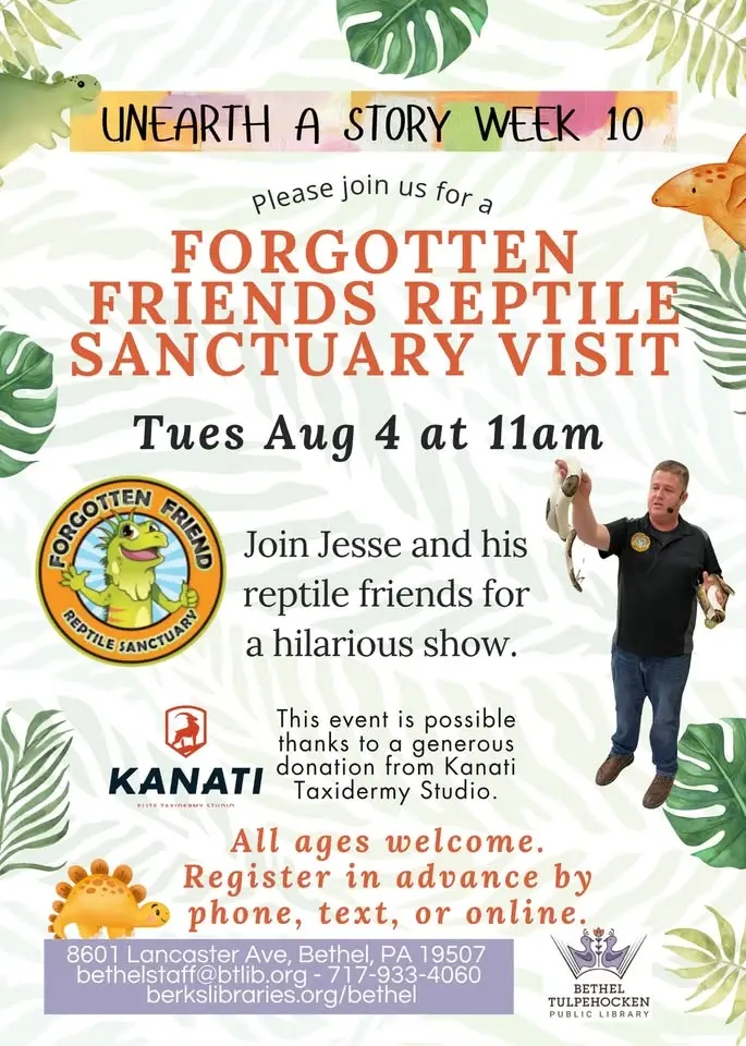 Summer Reading Program Week 10 - Forgotten Friends Reptile Sanctuary Visit