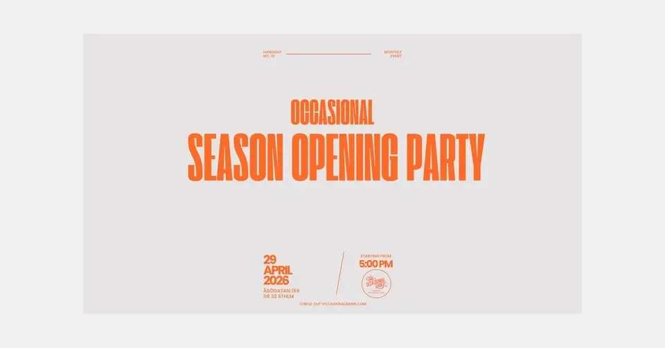 Season Opening – The Occasional Hangout | 29 april kl. 17:00
