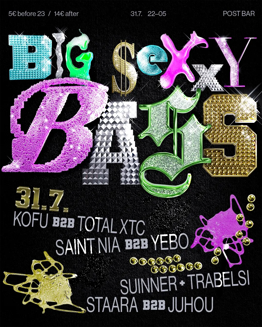 Big Sexxy Bass — KOFU b2b Total XTC, Saint Nia & Yebo, suinner + trabelsi, staara & juhou