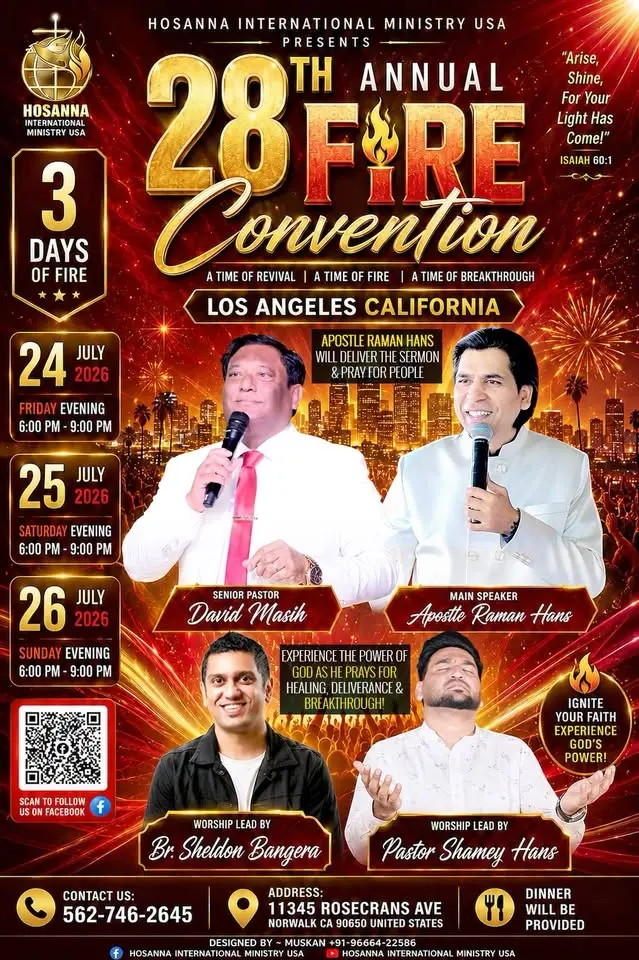 3 days fire convention’s at hosanna church in Los Angeles, Norwalk 