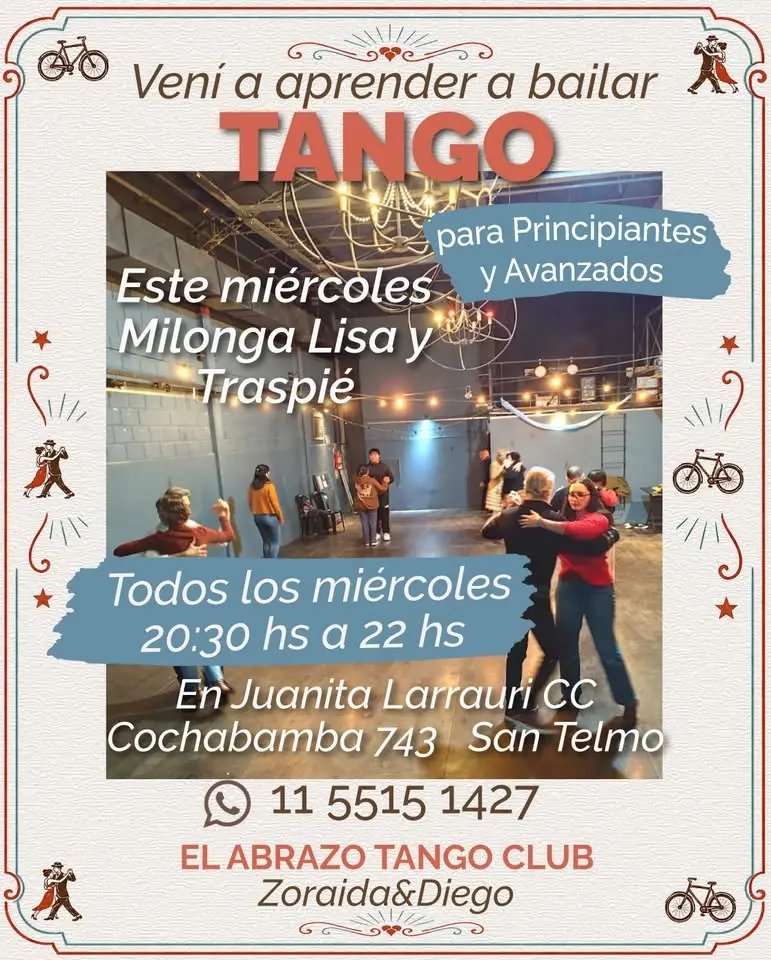 Clase de tango en San Telmo - Diego ALvaro y Zoraida Fontclara