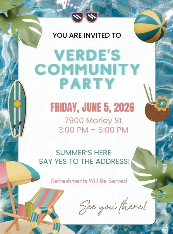 Join us for Verde’s Community Party 