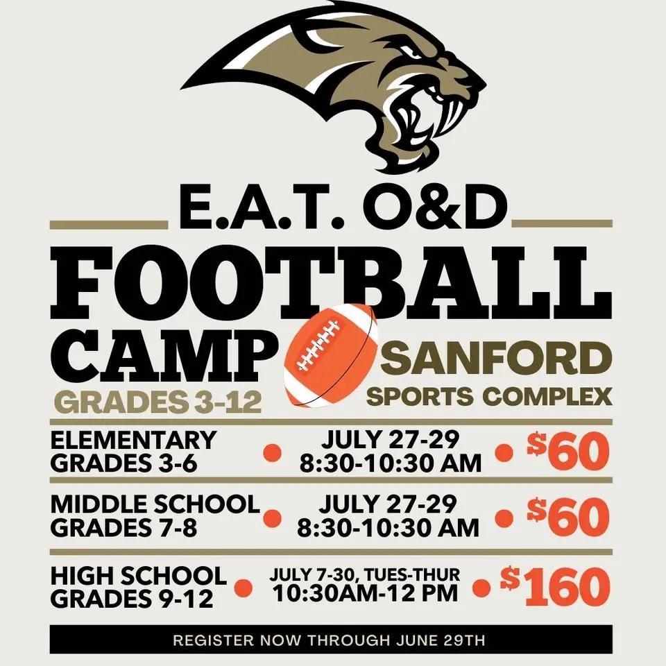E.A.T. O&D Football Camp- Grades 3-8