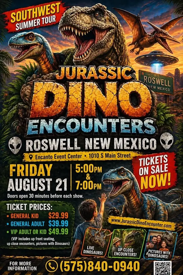 Jurassic Dino Encounter Southwest Tour 2026 (Roswell)