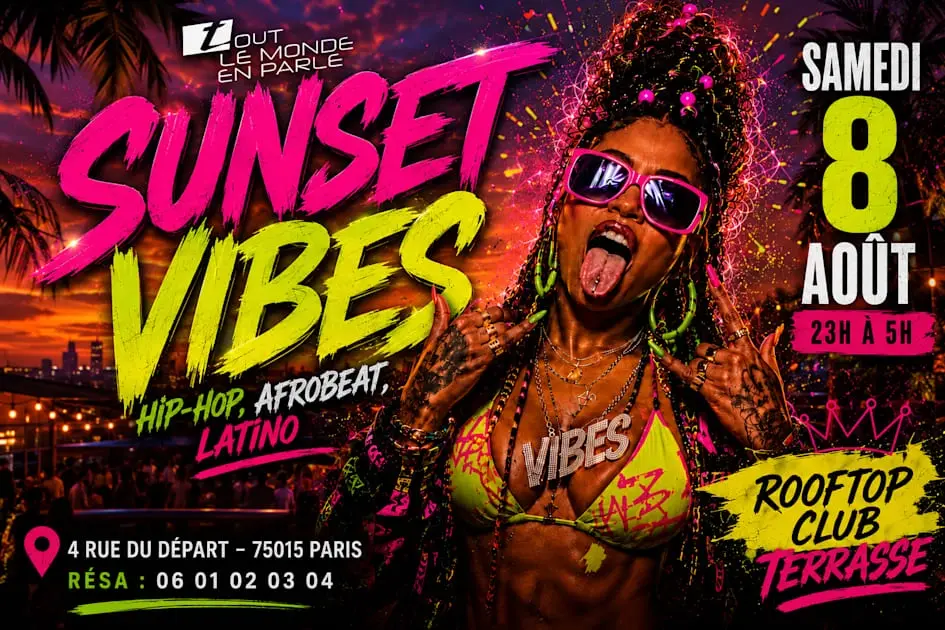 Sunset Vibes Rooftop Club Terrasse Hiphop Afrobeat,…