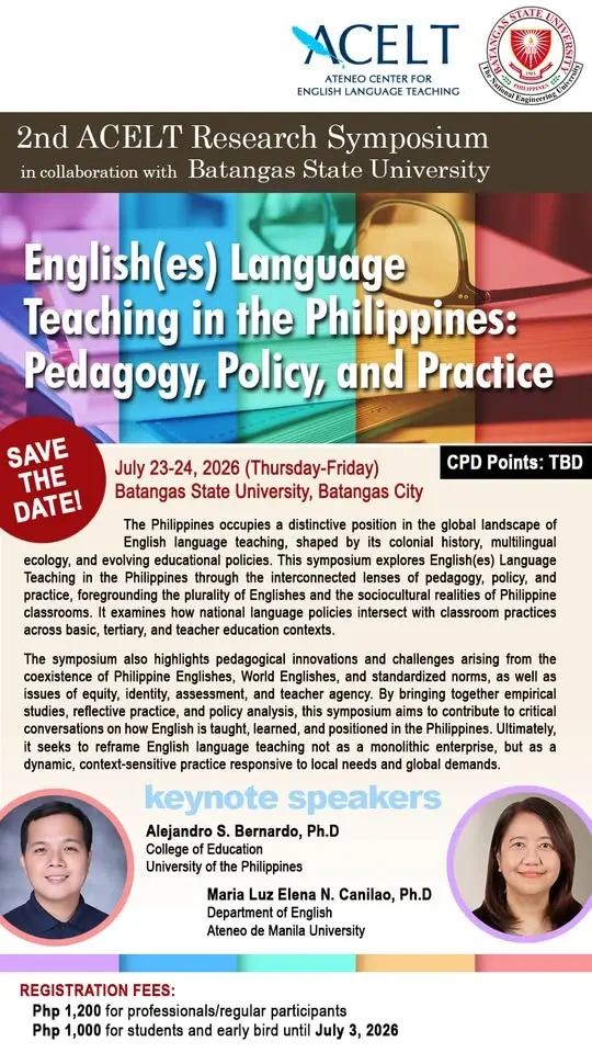 ACELT 2nd Research Symposium in collaboration with Batangas State University