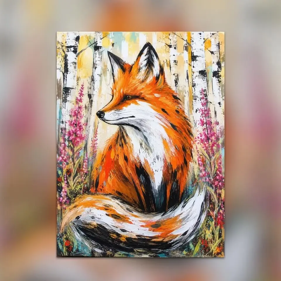 🦊 Fox of the Midnight Bloom Paint Night 🌸