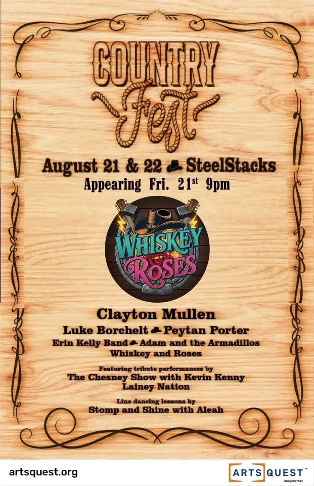 COUNTRY FEST at STEEL STACKS - FREE- Whiskey and Roses