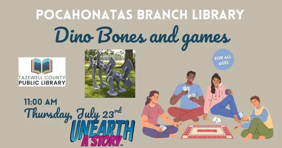 Dinosaur Bones and games @ Pocahontas LIbrary