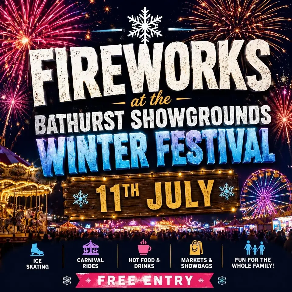 Bathurst Showgrounds Winter festival Fireworks Night free entry