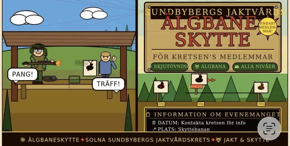 Älgbaneskytte för medlemmar i Solna Sundbybergs jaktvårdskrets