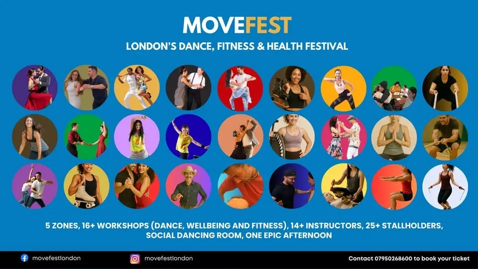 MoveFest: London's Dance, Health & Personal Development Festival (5 zones 16+ classes 50+ stalls)