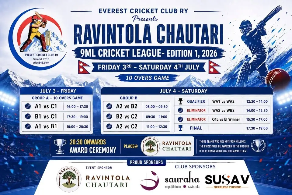 Ravintola Chautari 9ML Cricket League- Edition 1, 2026