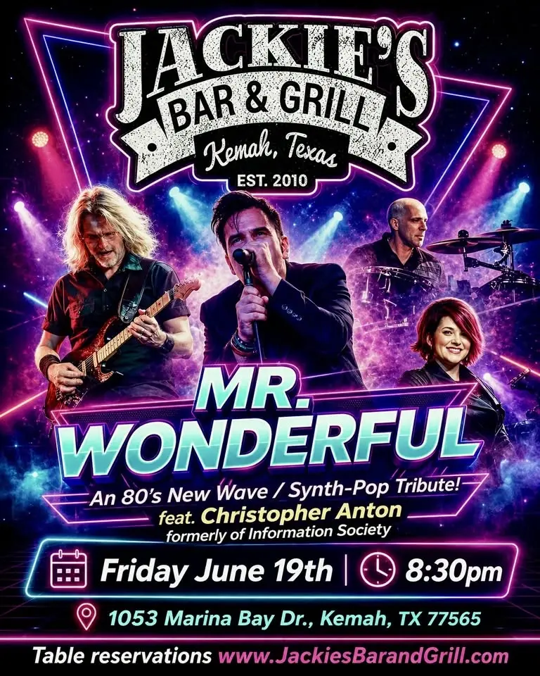 “MR. WONDERFUL: The 80's Experience” at Jackies Bar & Grill in Kemah TX