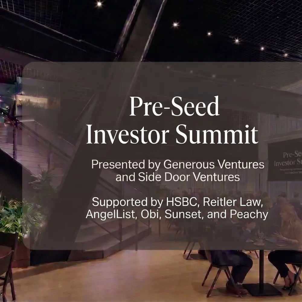 Pre-Seed Investor Summit Hosted by Generous Ventures and Side Door Ventures - Day 1 Dinner and Drinks