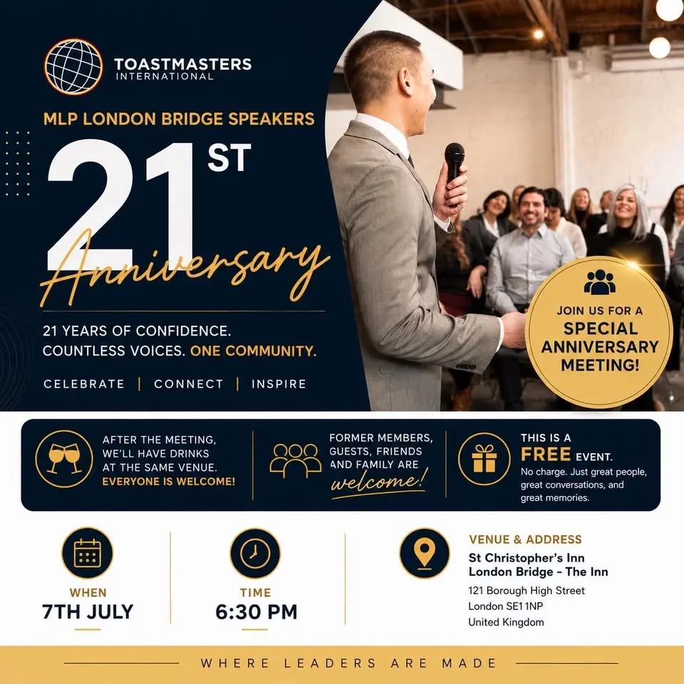 Special Anniversary Toastmaster Meeting