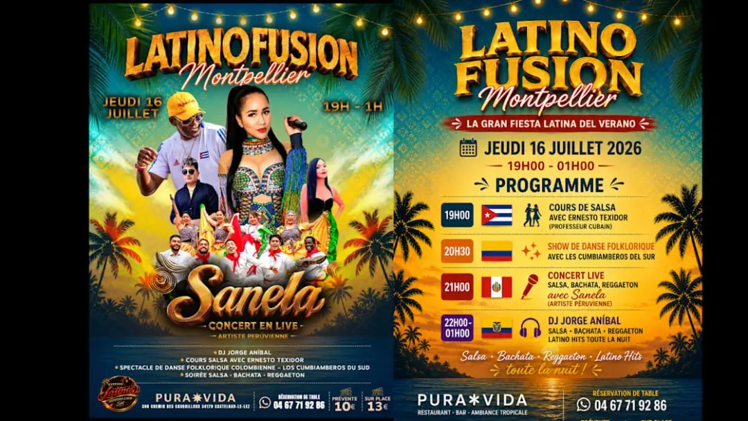 Latino Fusion | Concert Live • Show • Soirée | Pura Vida Mtp