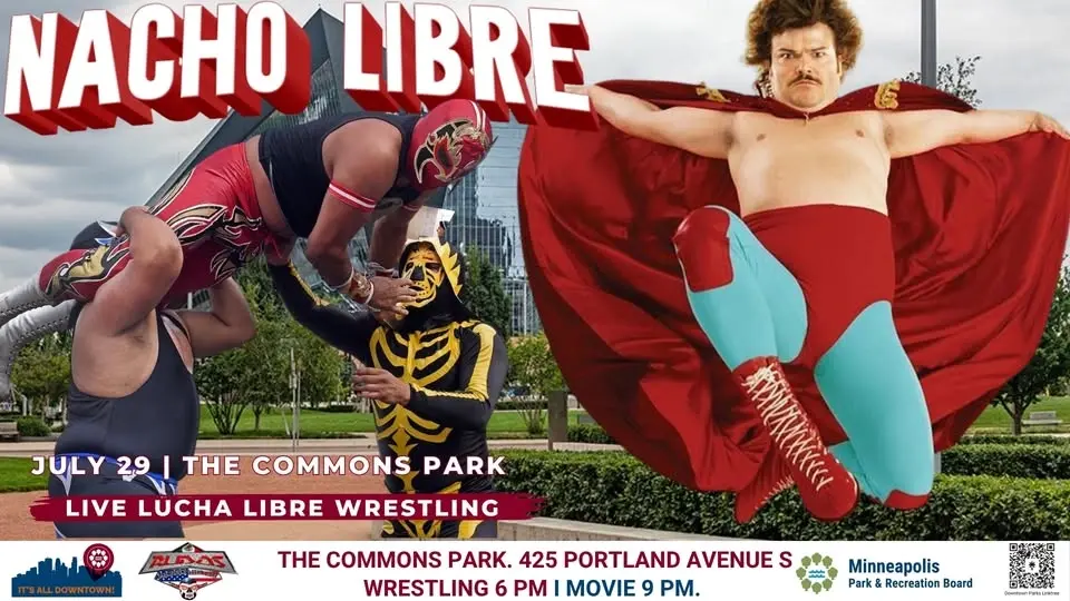 Nacho Libre takes over The Commons Park on Wednesday, July 29!
