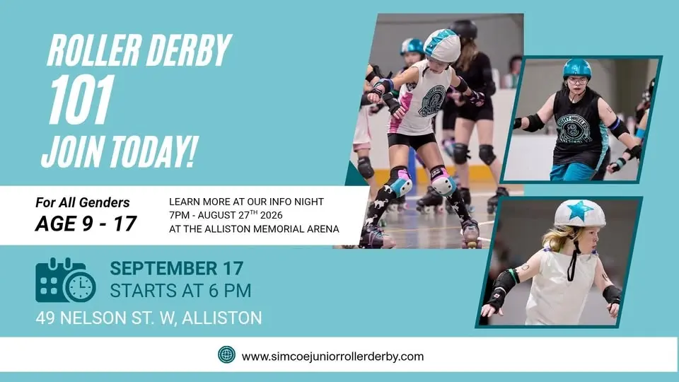 Meet and Greet! Simcoe Junior Roller Derby '26 - '27 New Skater Intake