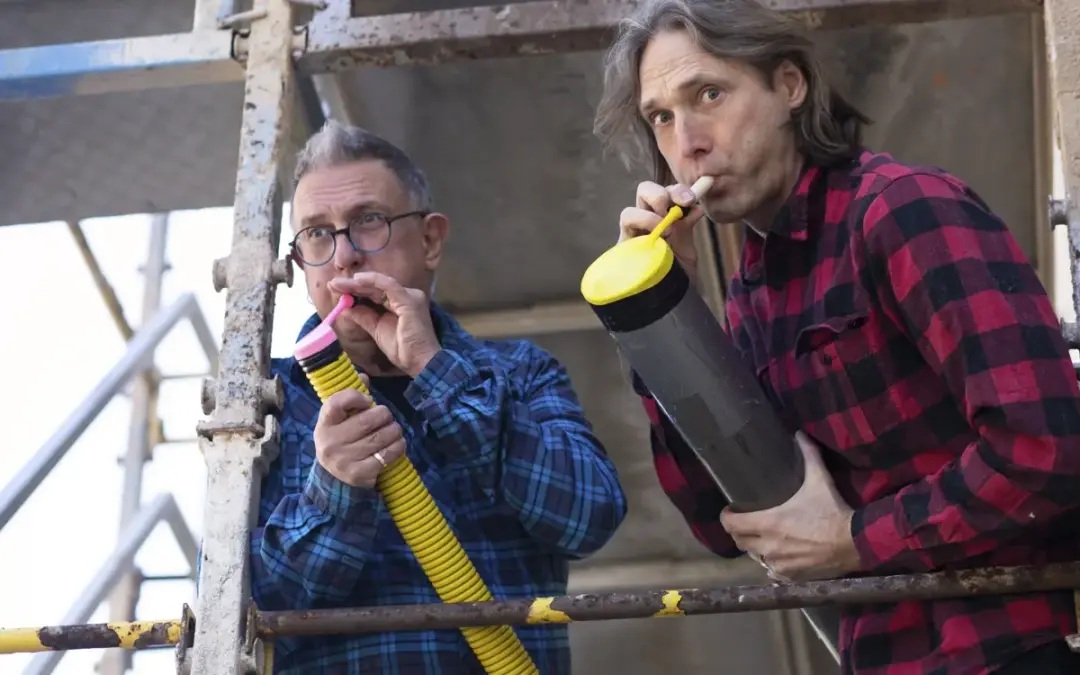 Workshop om musikinstrument med Plåt-Nisse o Skrot-Johan