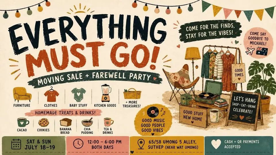 🏡🎉 Moving Sale Party! 🎉🏡