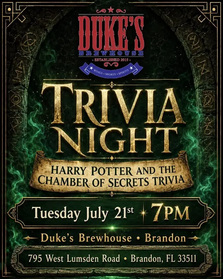Harry Potter and the Chambers of Secrets Movie Trivia @ Duke's Brewhouse Brandon