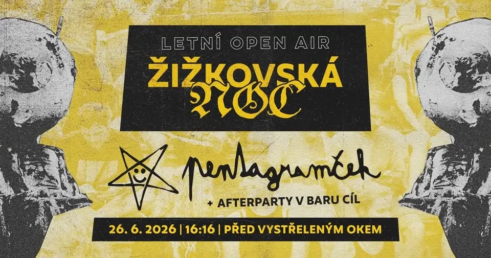 Letní žižkovskej open air před Vokem - kapela ⛧PENTAGRAMČEK⛧