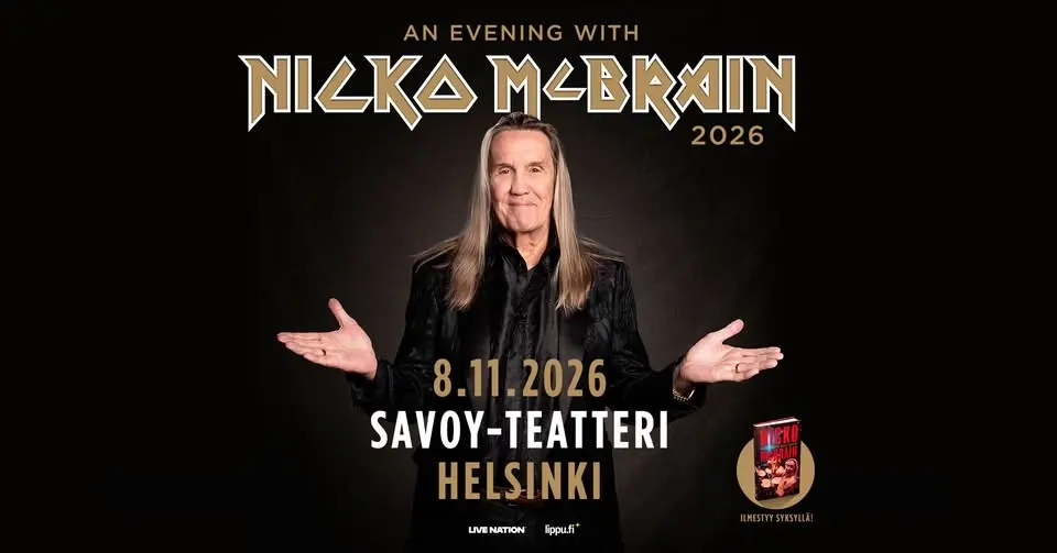 Nicko McBrain – An Evening With Nicko McBrain, Savoy-teatteri, Helsinki Su 8.11.2026
